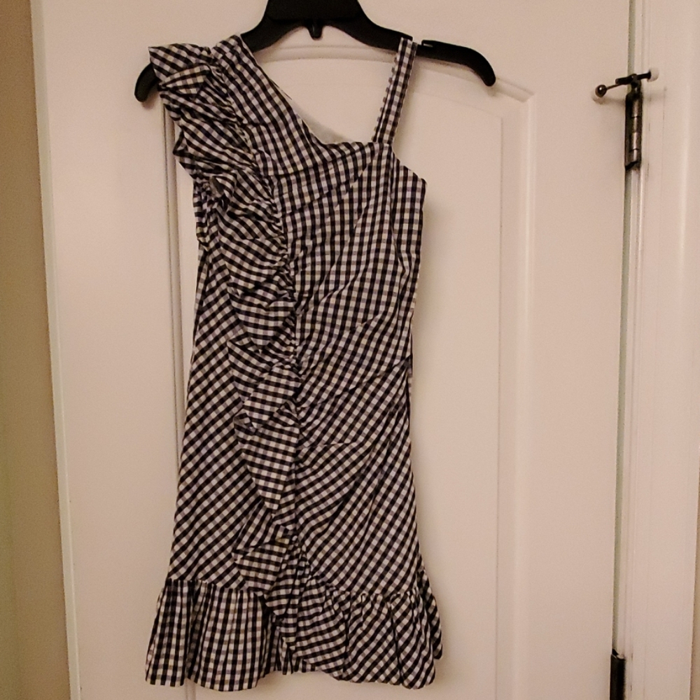 Girl's Habitual One Shoulder Gingham Dress